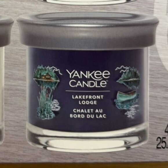 Yankee Candle Lakefront Lodge Scented Jar Blue Candle 3.4 oz with Metal Lid - Picture 8 of 8